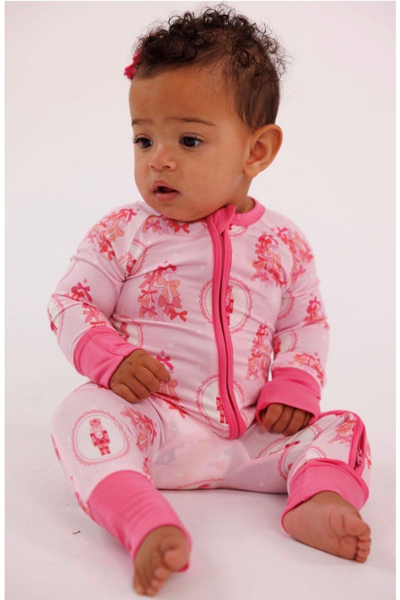 Wrapped in Bows Zipper Romper, Alternate, color, Light Pink