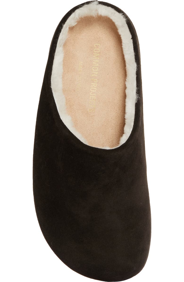 Common Projects Suede & Genuine Shearling Clog, Alternate, color, Coffee