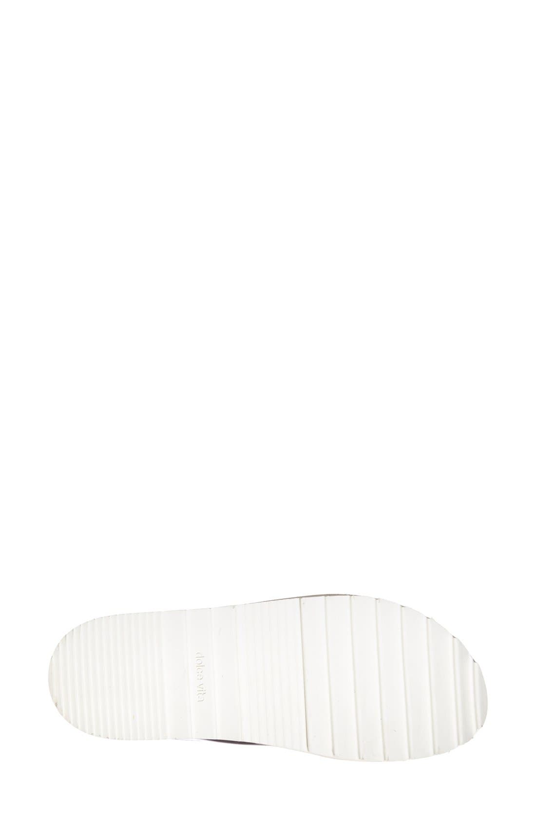 'Shaye' Perforated Leather Slide Sandal, Alternate, color, SILVER SPECCHIO