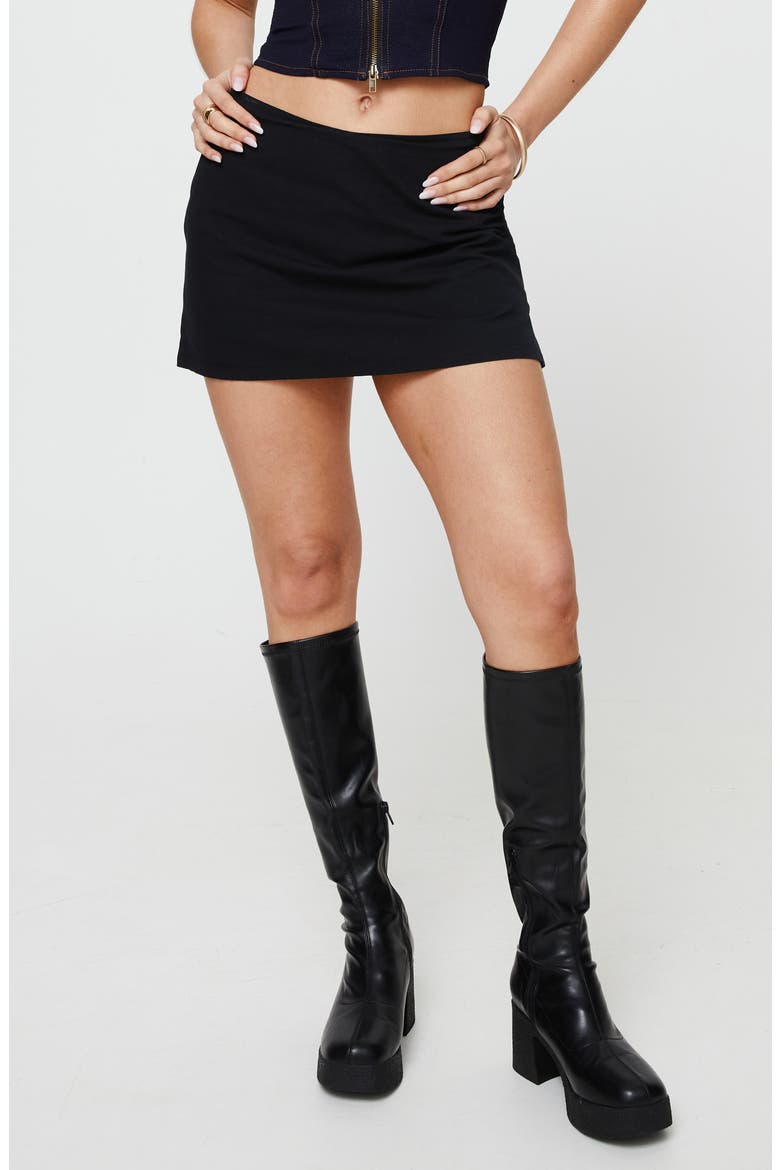 Low Rise Mini Skort, Main, color, BLACK