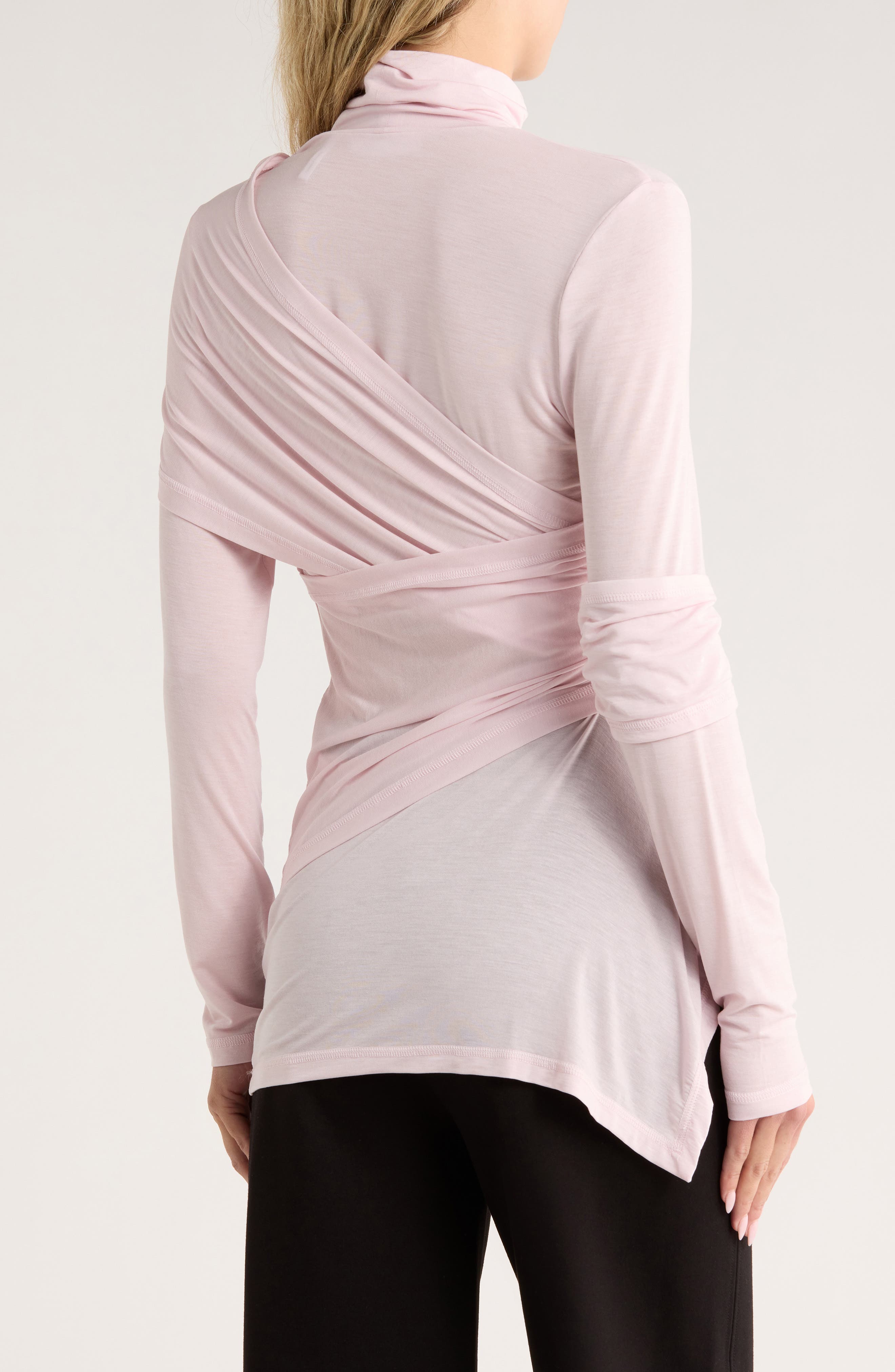 Protection Draped Asymmetric Turtleneck Top - image 2