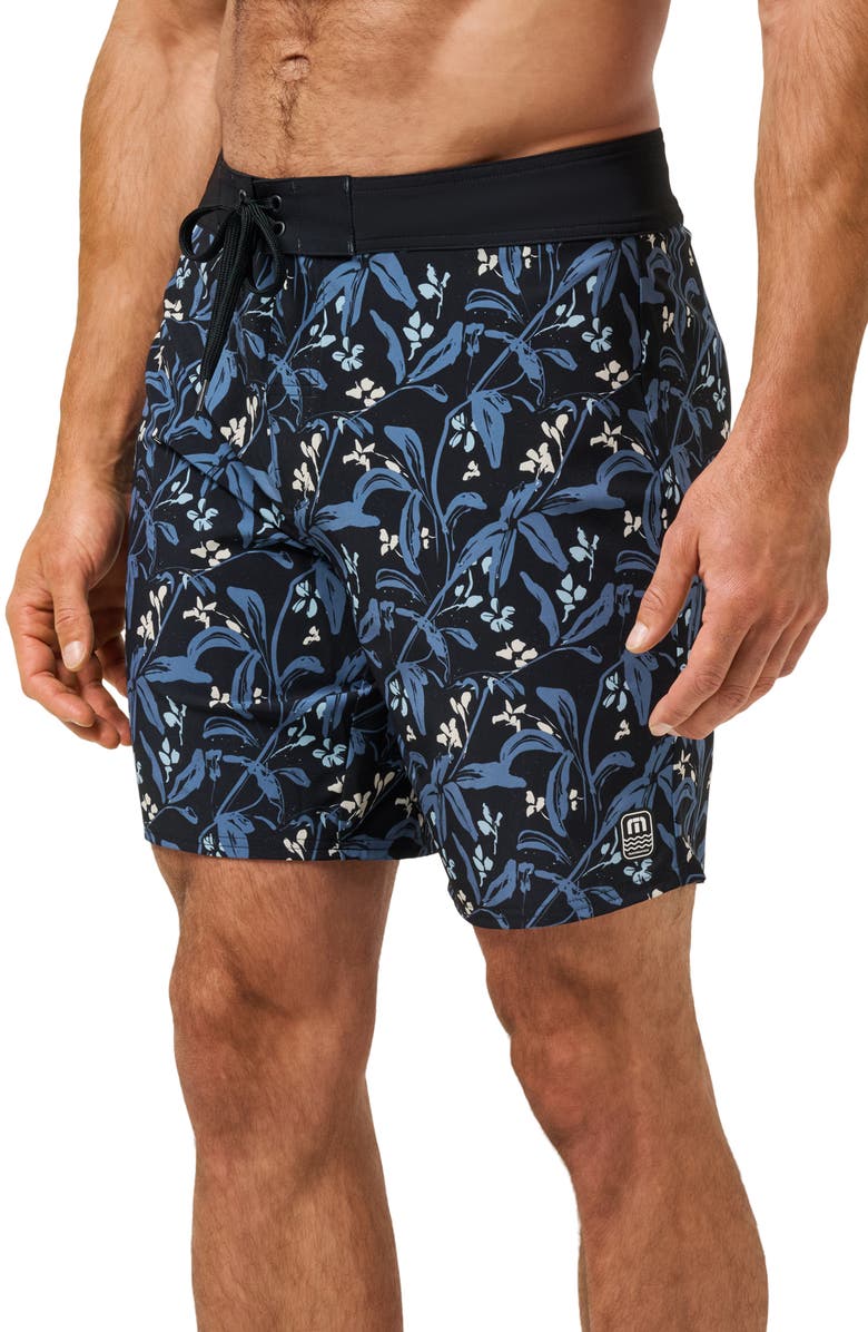 TravisMathew Relationship Status Floral Board Shorts, Alternate, color, Black