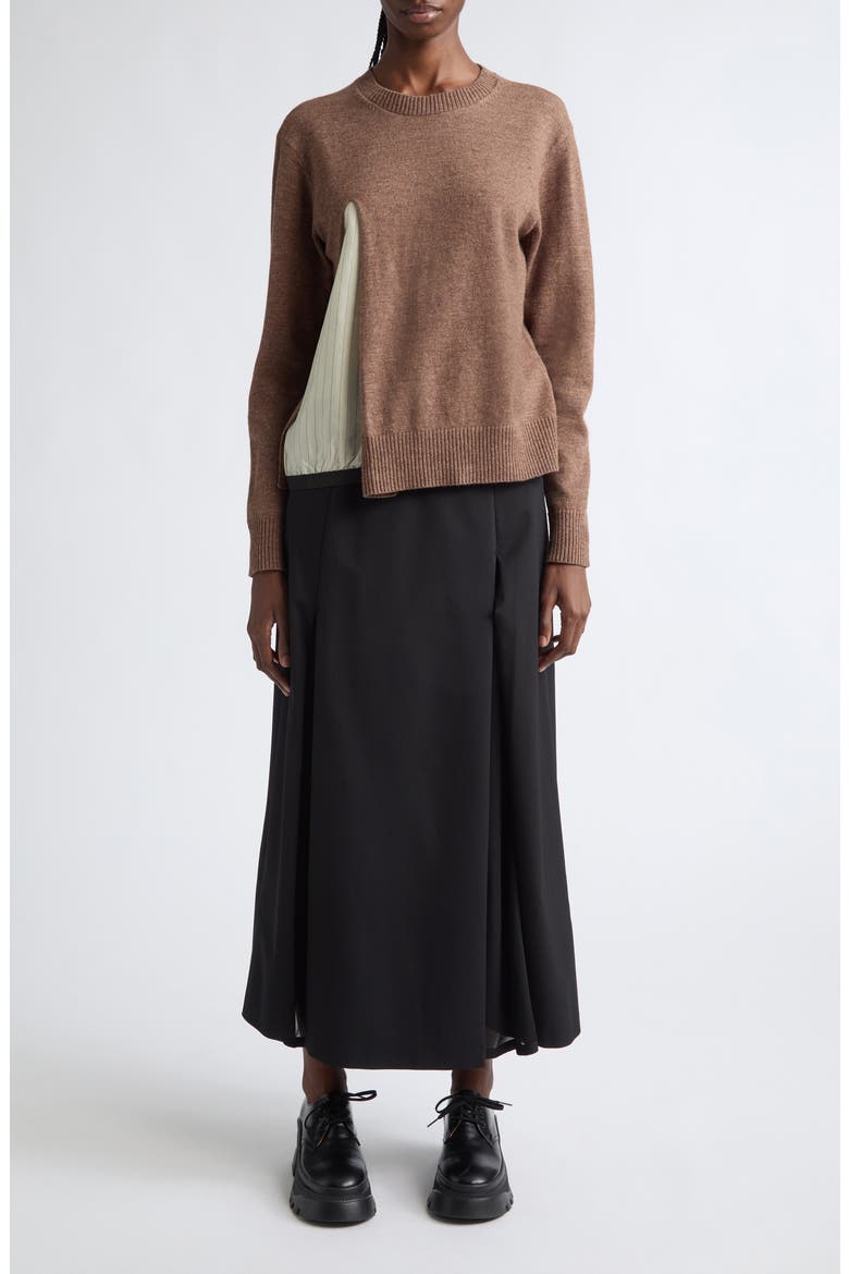 Wool Blend Sweater, Alternate, color, TOP BROWN