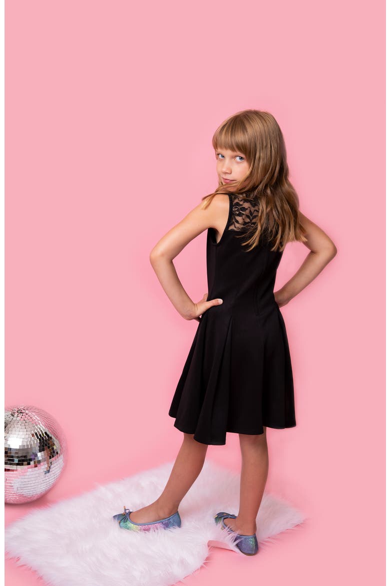 Pleated Dress, Alternate, color, BLACK