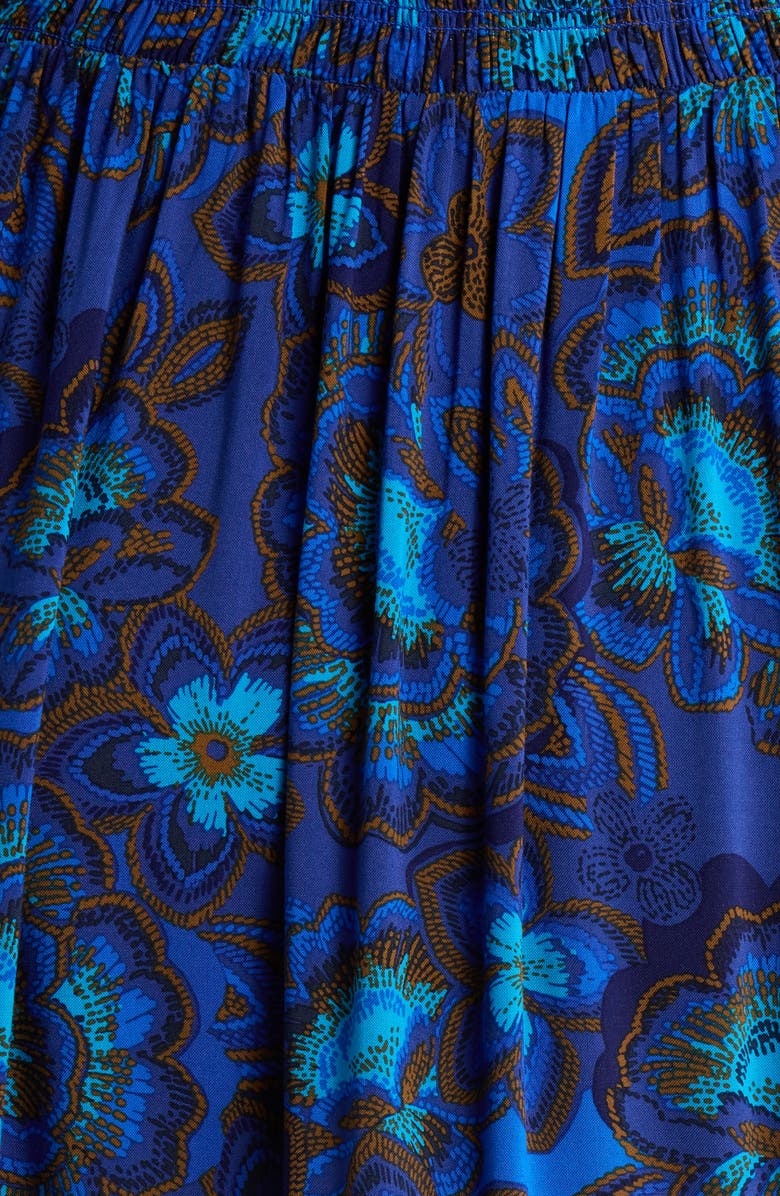 SUGARLIPS Bluford Smocked Long Sleeve Midi Dress, Alternate, color, Navy-Blue