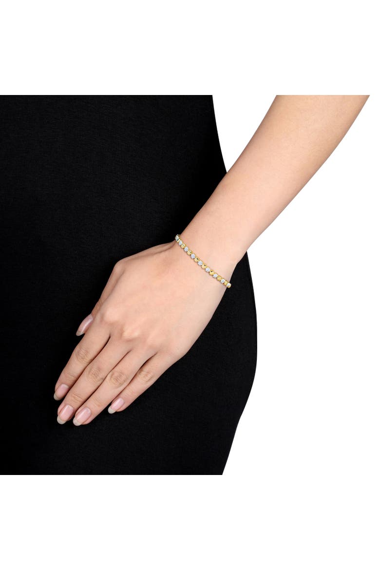 Diamond Circle Flower Tennis Bracelet 10k, Alternate, color, 10k Yellow Gold