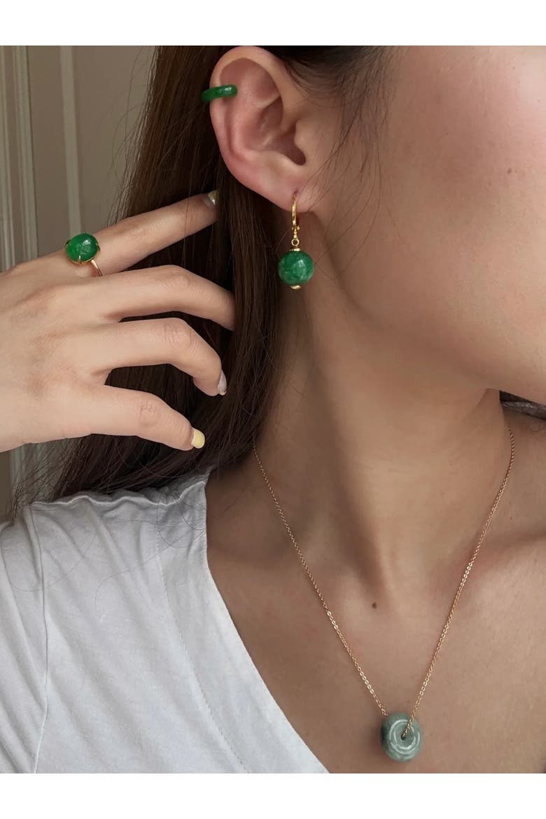 Nadene Jade Drop Earrings, Alternate, color, Green
