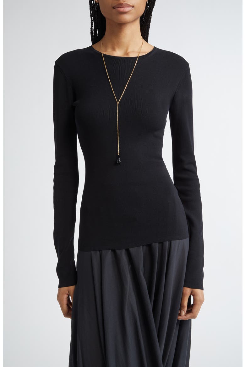Compact Organic Cotton Top, Main, color, BLACK