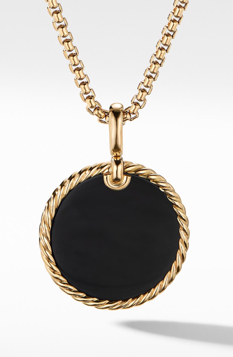 David Yurman Small Cable 18K Gold Disc Amulet, Main, color, 