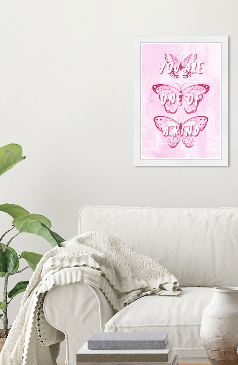 Wynwood Studio WYNWOOD Pink Butterfly Framed Wall Art, Alternate, color, Pink