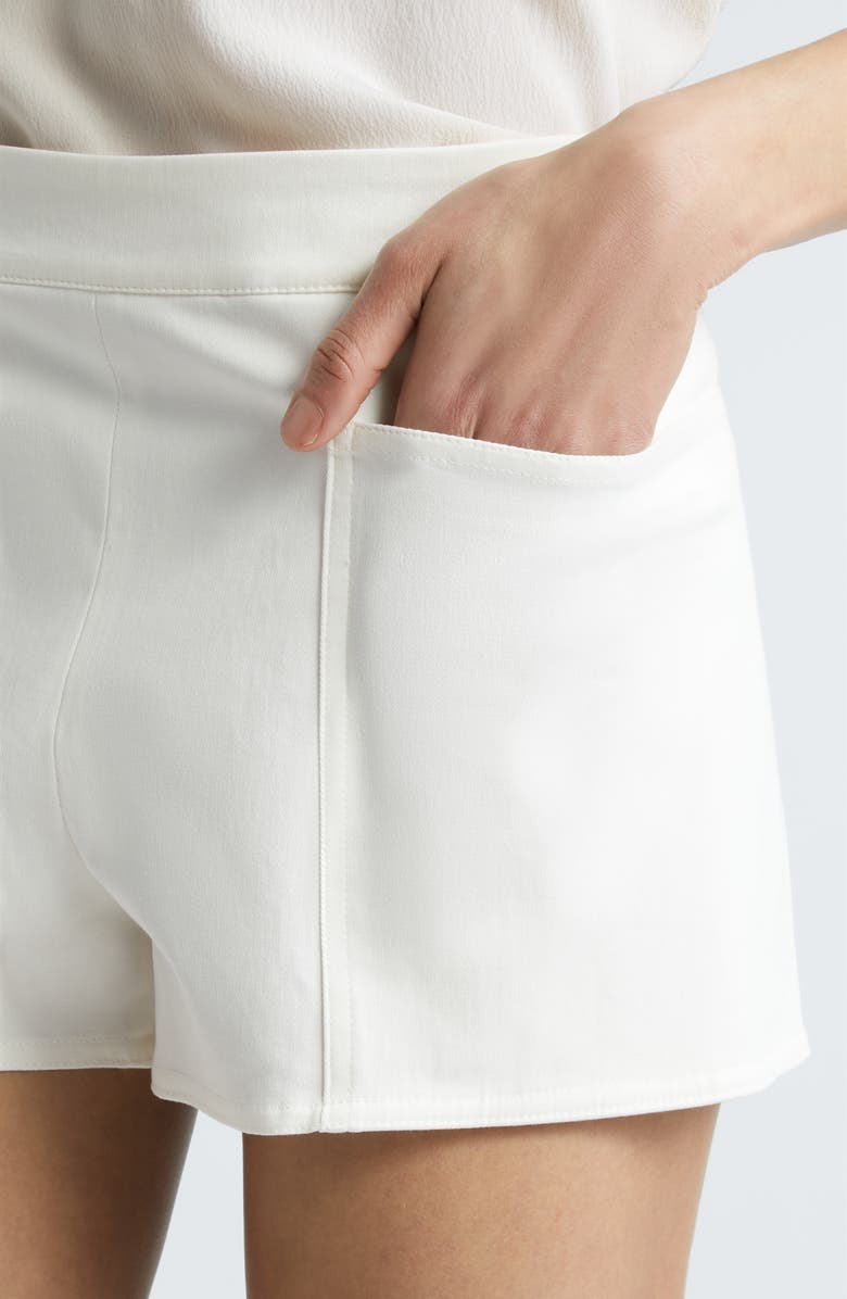 Max Mara Riad Stretch Drill Mini Shorts, Alternate, color, White