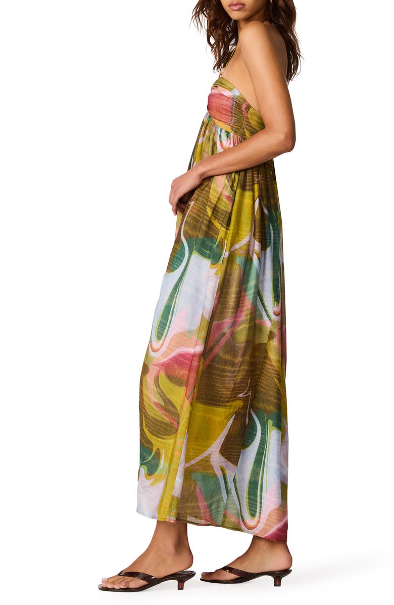 Steve Madden Yazmina Print Halter Maxi Dress, Alternate, color, Marble