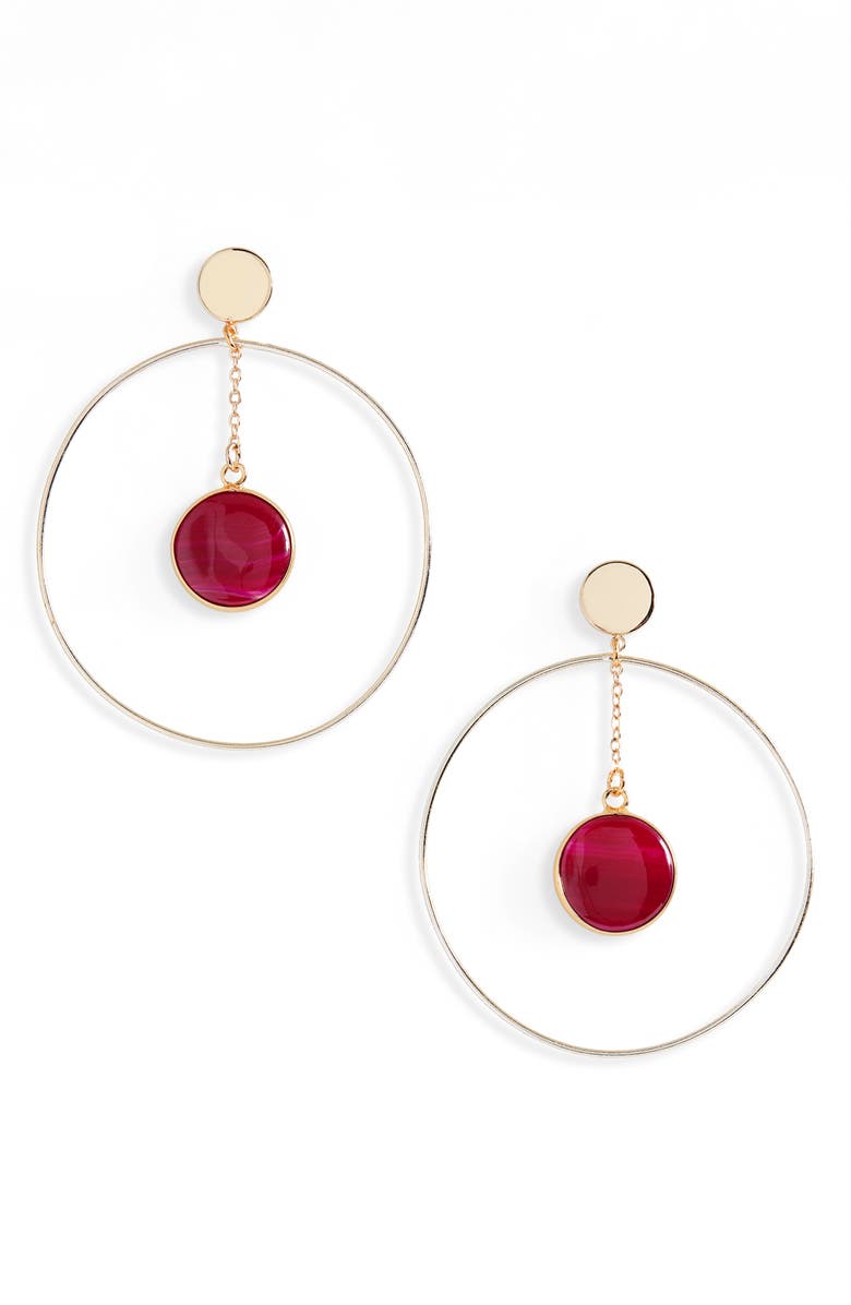 Panacea Circle Stone Drop Earrings, Main, color, 