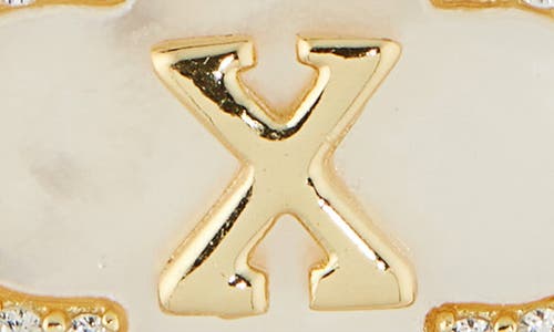 Argento Vivo Sterling Silver Clover Mother-of-pearl Initial Pendant Necklace In Gold