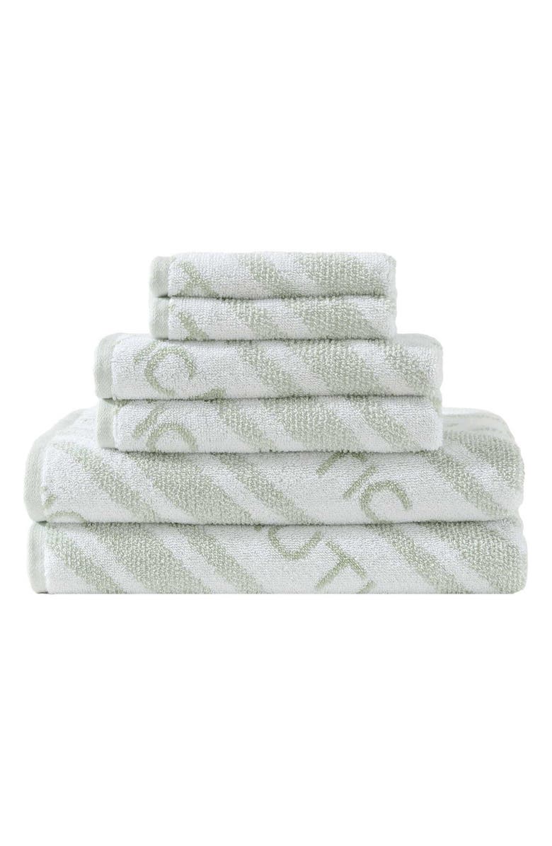 Nautica 6-Piece Cotton Towel Set, Main, color, Lt-Pastel Green