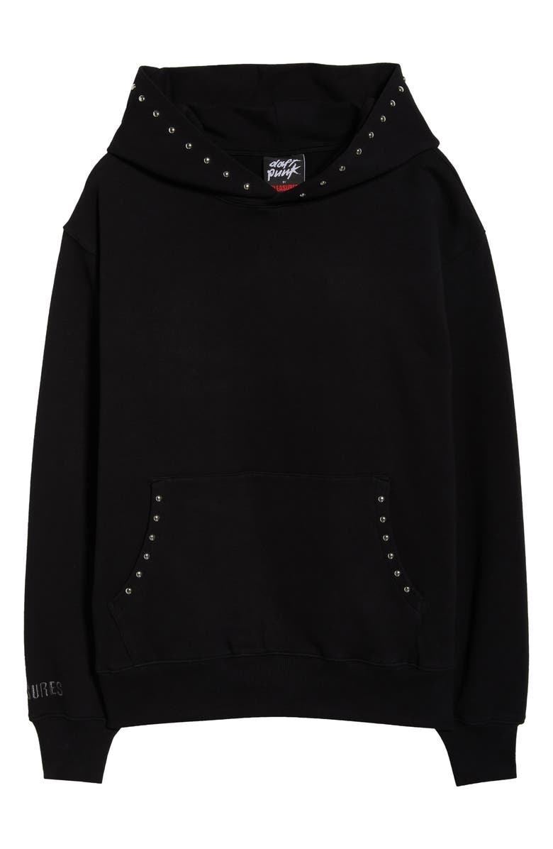 PLEASURES x Daft Punk Lucky Studded Hoodie, Alternate, color, Black