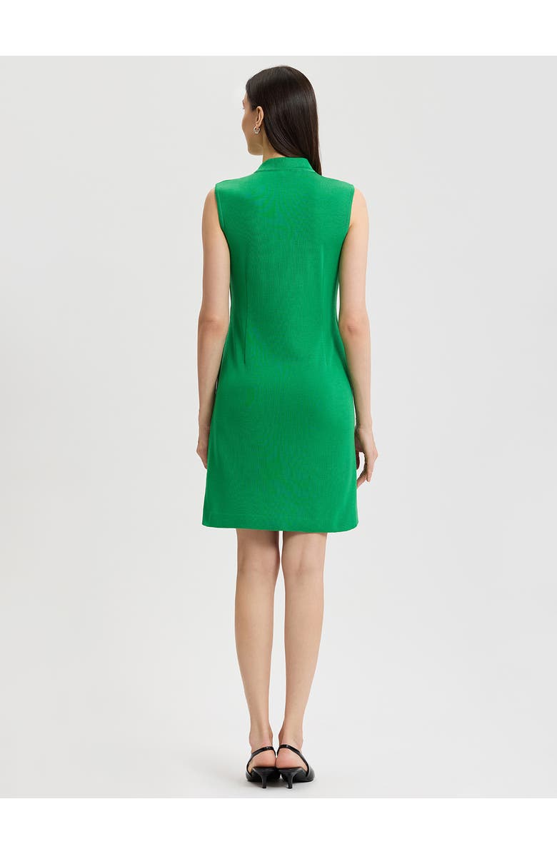 Misook Mixed Media Faux Wrap Dress, Alternate, color, Clover Field