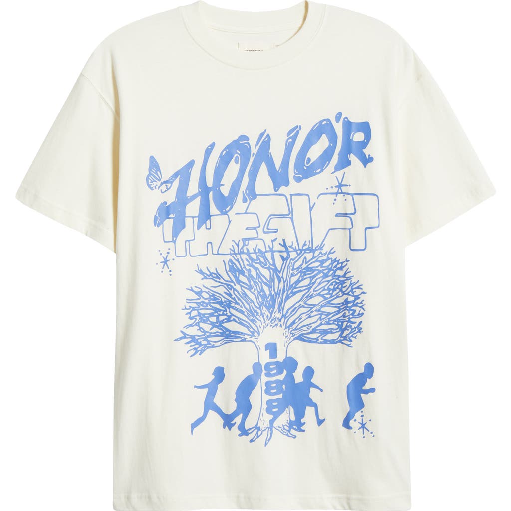 Honor The Gift Mens Bone Graphic-print Short-sleeve Cotton T-shirt In White