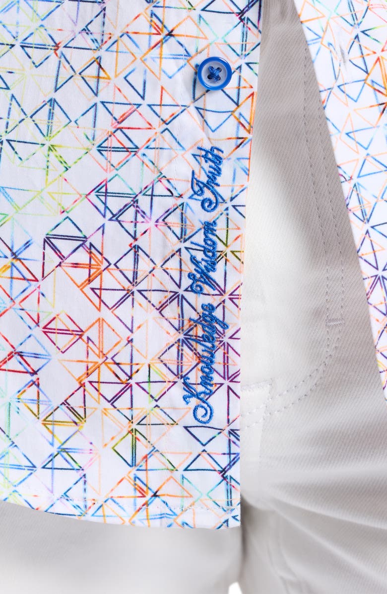 Robert Graham Geometric Cotton Button-Up Shirt, Alternate, color, Multi