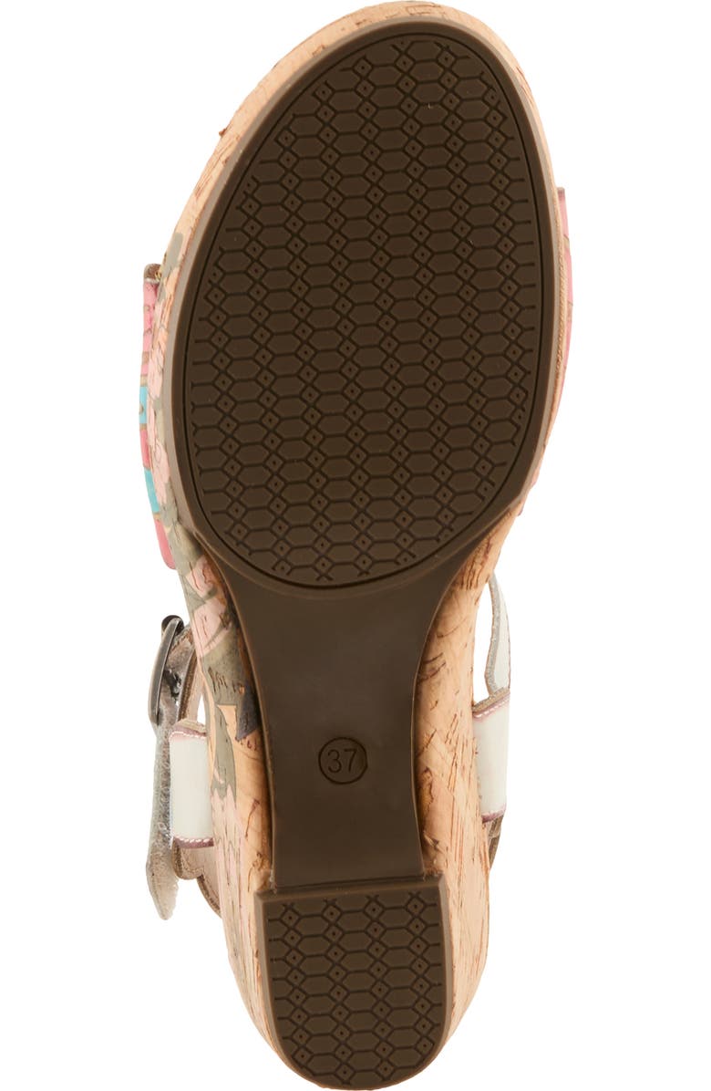 L'Artiste by Spring Step Luvinlife Ankle Strap Platform Wedge Sandal, Alternate, color, White Multi