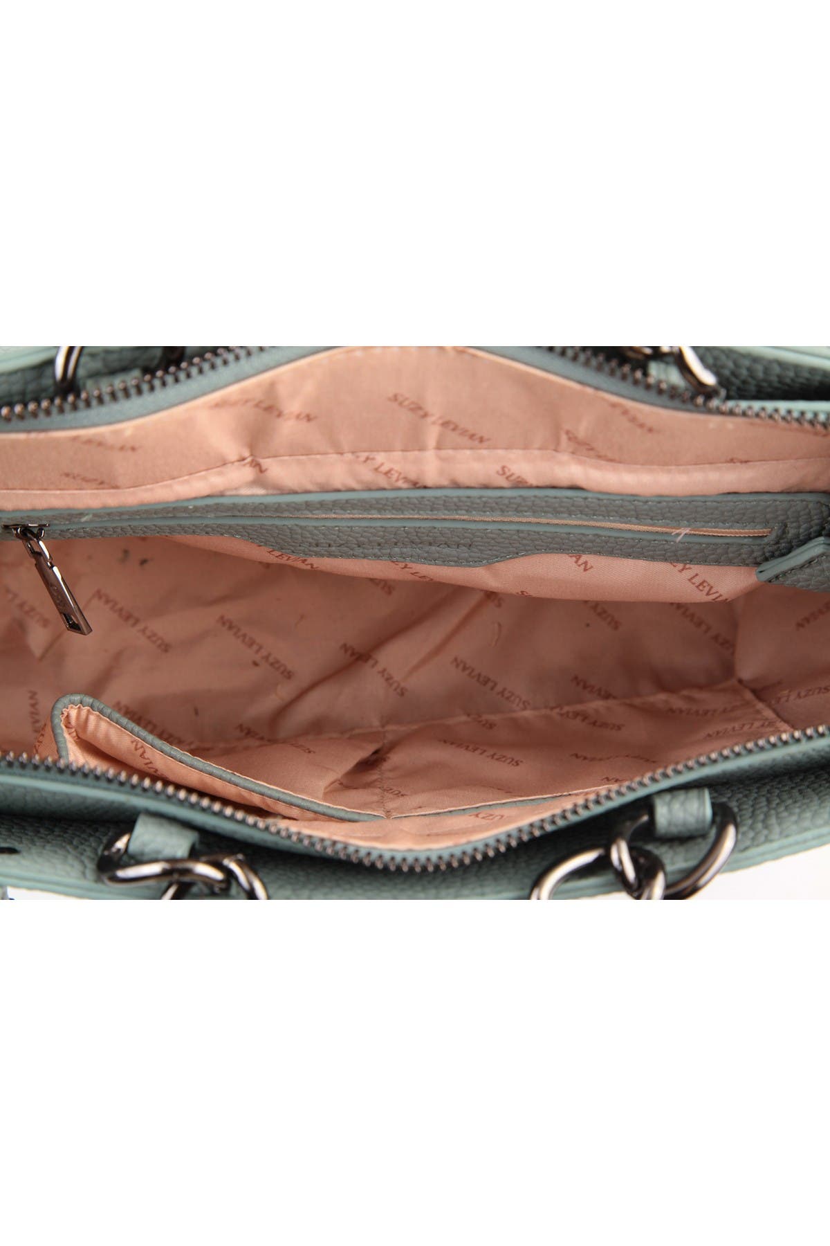 SUZY LEVIAN Pebbled Faux Leather Rhinestone Satchel Handbag, Alternate, color, 