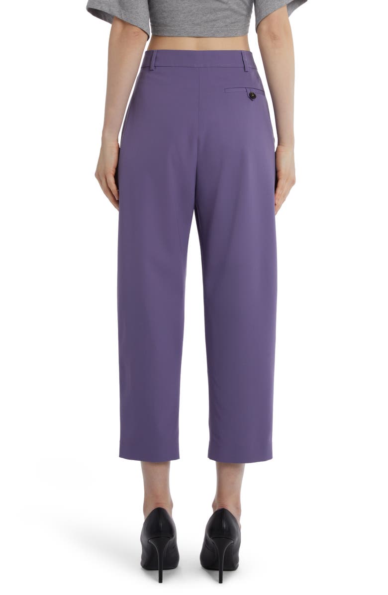 Stella McCartney Pleated Wide Leg Stretch Wool Crop Trousers, Alternate, color, 