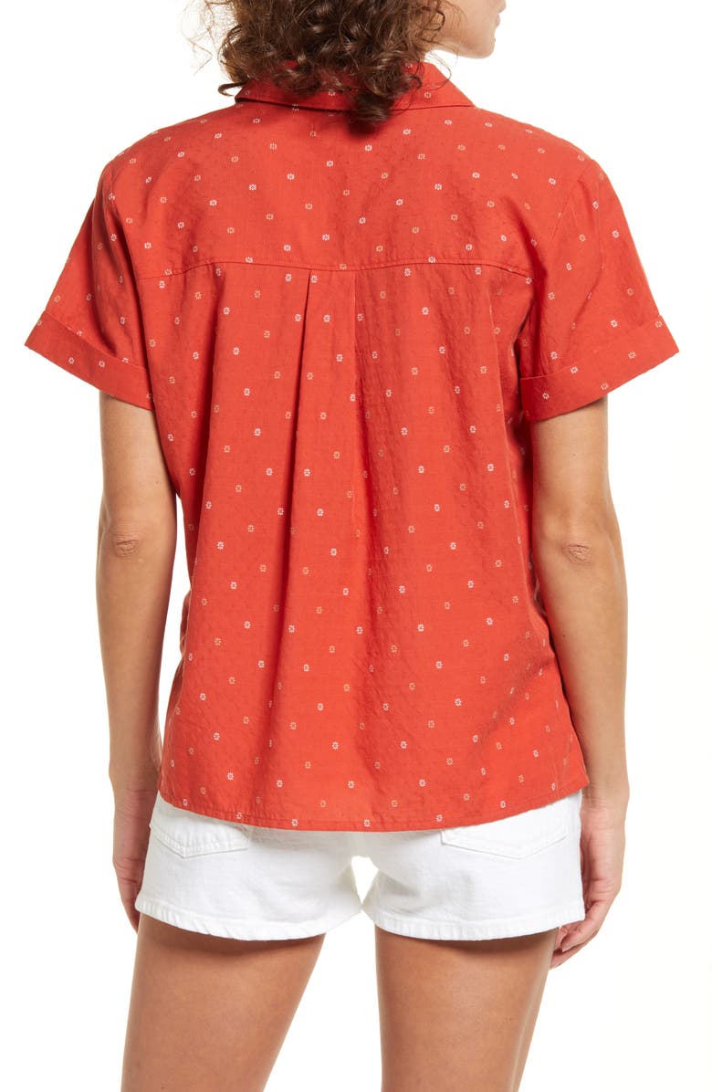 Madewell Floral Jacquard V-Neck Pocket Shirt, Alternate, color,