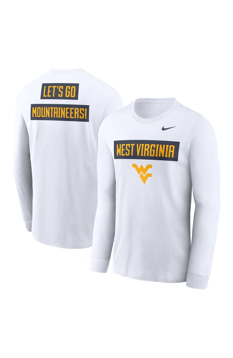 Nike Men's Nike White West Virginia Mountaineers Two-Hit Classic Location Long Sleeve T-Shirt, Main, color, White
