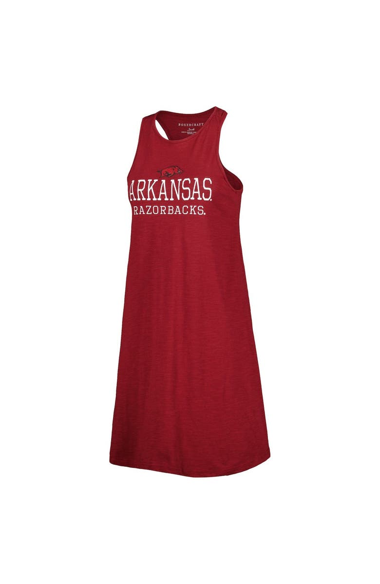 BOXERCRAFT Women's Cardinal Arkansas Razorbacks Coastal Racerback Tank Dress, Alternate, color,