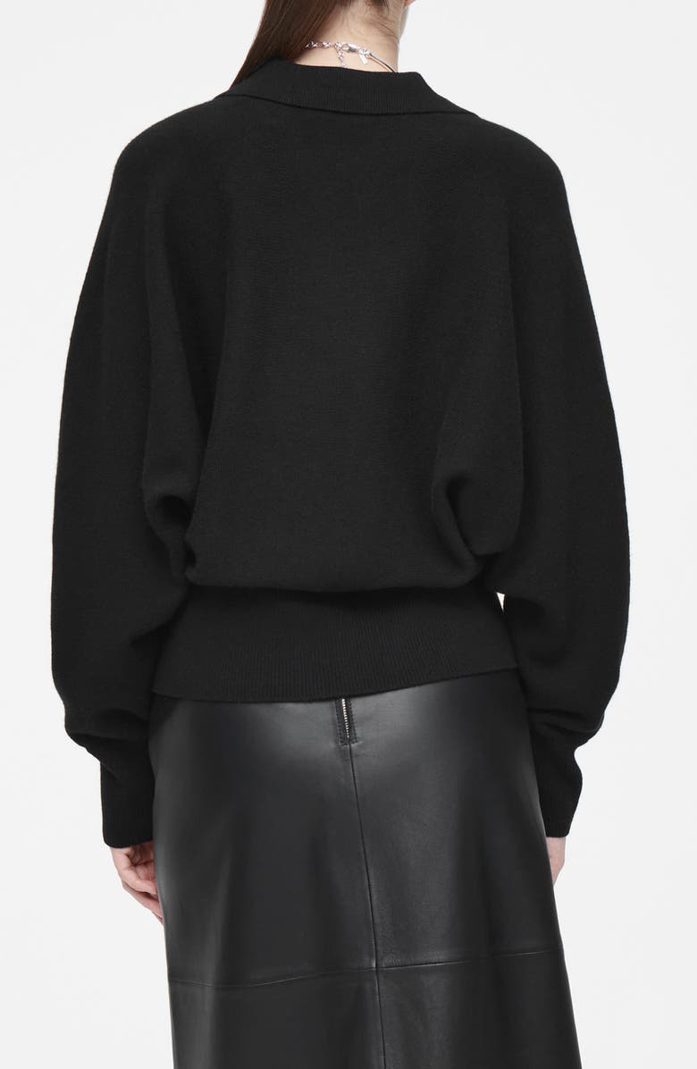 COS Blouson Long Sleeve Wool Polo Sweater, Alternate, color,