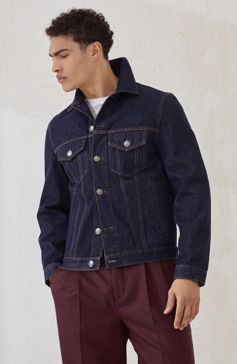 Brunello Cucinelli Four-pocket jacket, Alternate, color, Dark Denim