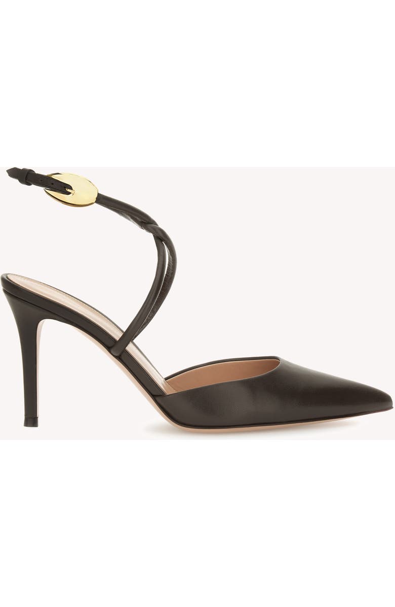 Gianvito Rossi Jungle Mamba Sling Ankle Pump, Main, color, Brown Lamb Leather