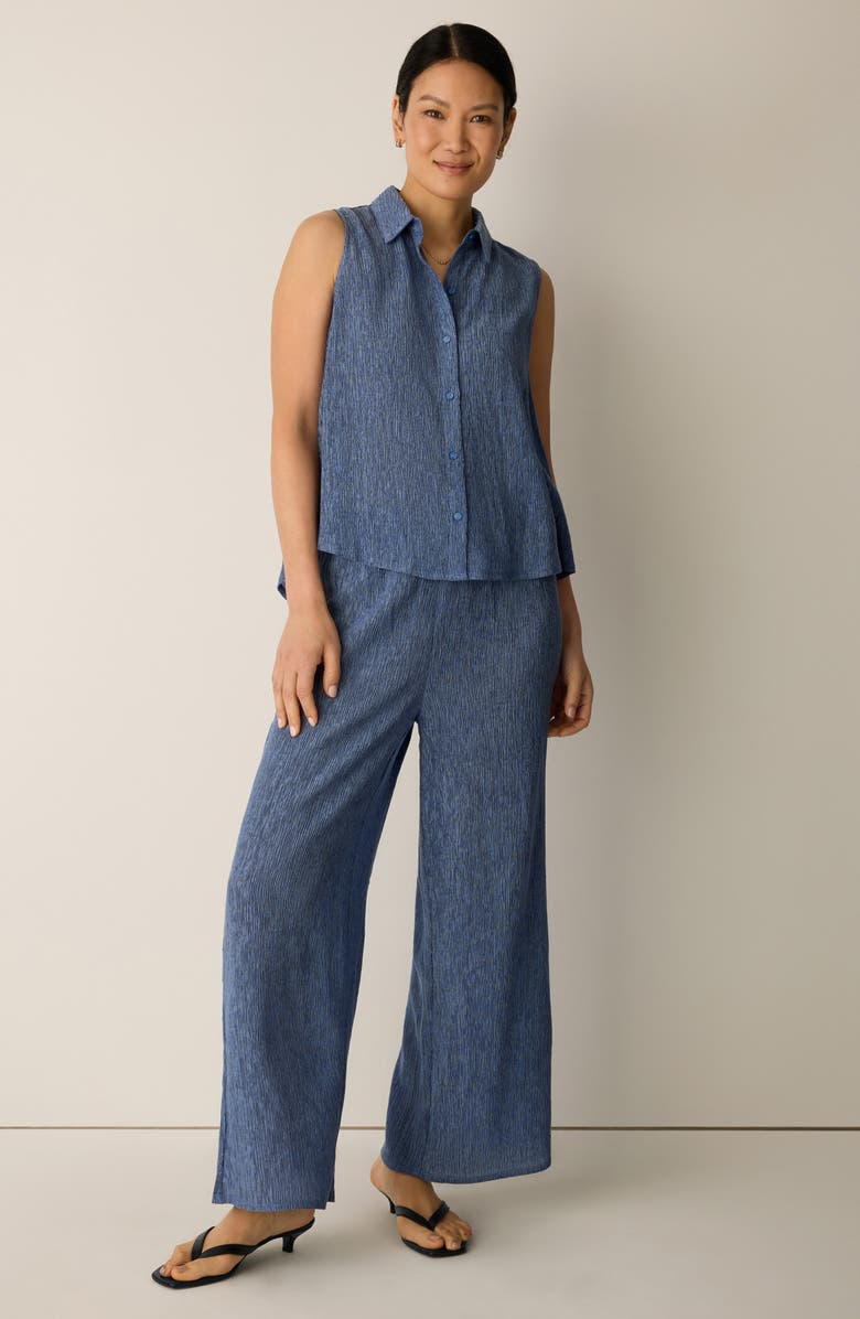Eileen Fisher Ankle Wide Leg Pants, Alternate, color, Cornflower
