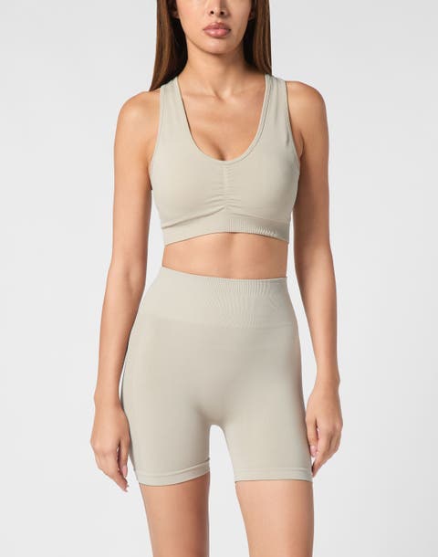Seamless Wide Straps Sport Bra Logo Women