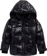 S13 Kids' Downhill Glossy Hooded Puffer Jacket