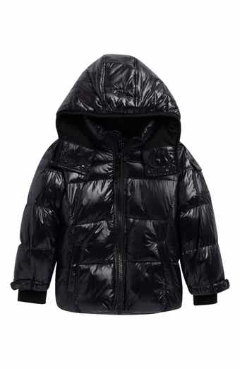 Kids' Downhill Glossy Hooded Puffer Jacket
