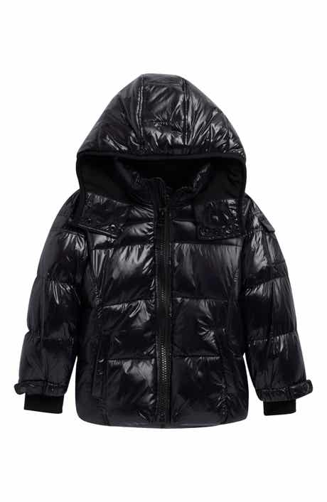 Kids' Downhill Glossy Hooded Puffer Jacket