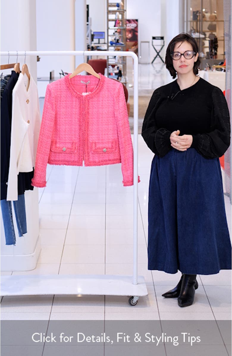 Landon Boxy Crop Tweed Jacket, sales video thumbnail