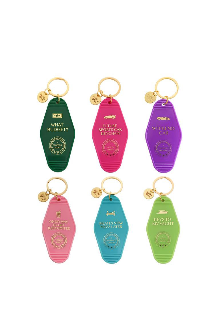 Vintage Motel Keychains, 11 Style Options, Alternate, color, Future Sports Car