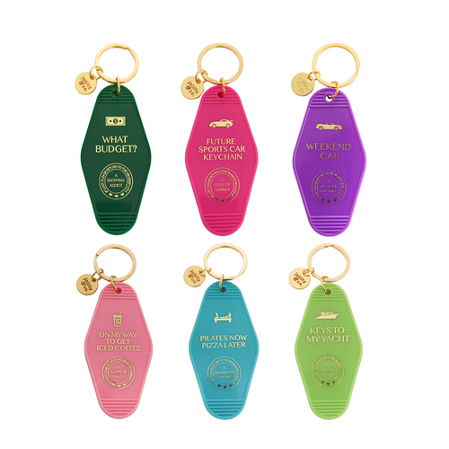 Jollity & Co Vintage Motel Keychains, 6 Style Options In Purple