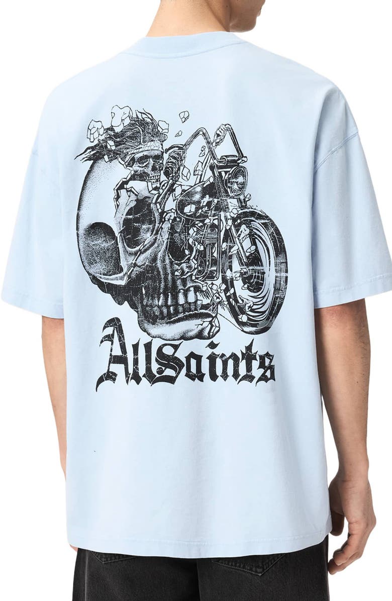 AllSaints Panhead Graphic T-Shirt, Alternate, color, Villa Blue