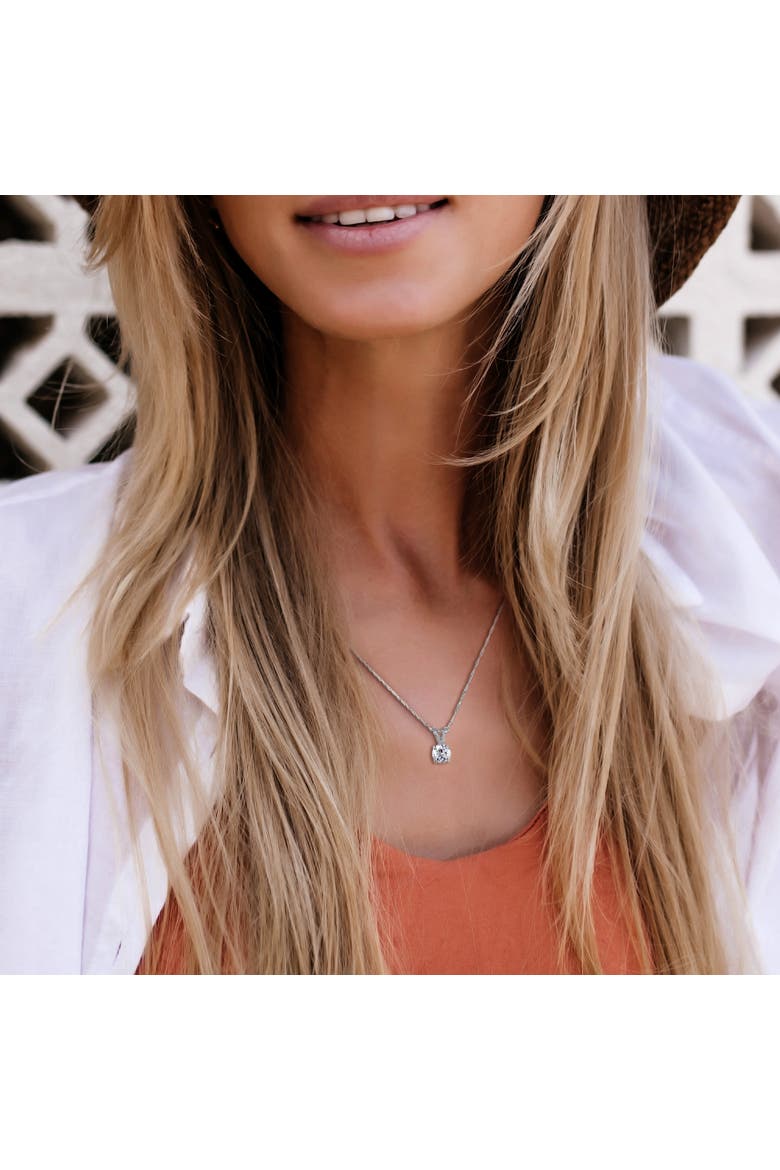 Certified Lab-Grown Diamond Solitaire Necklace 14k, Alternate, color, White Gold