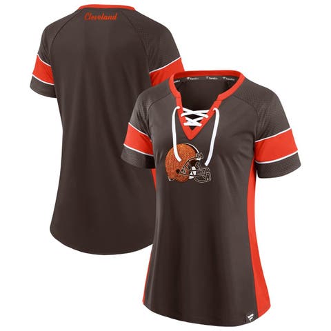 Women's Fanatics  Brown Cleveland Browns Athena Lace-Up Top