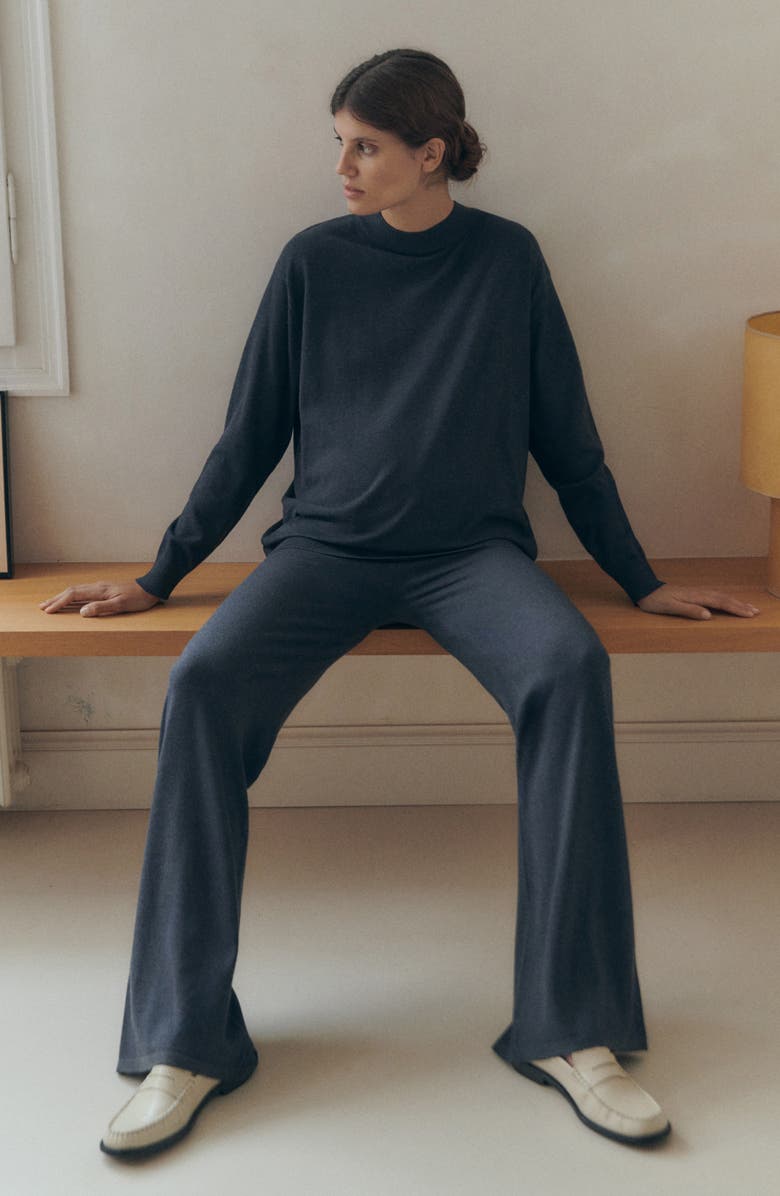 MANGO Wide Leg Knit Pants, Alternate, color, 