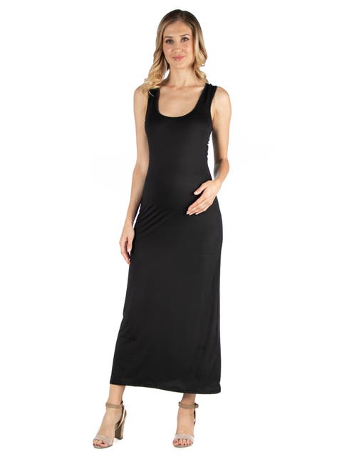 Maternity Scoop Neck Maxi Dress with Racerback Detail