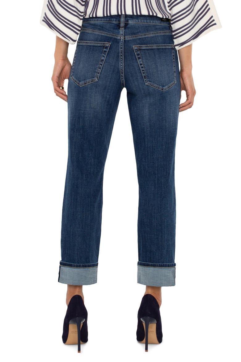 Marley High Waist Cuff Girlfriend Jeans, Alternate, color, RUSHLAND