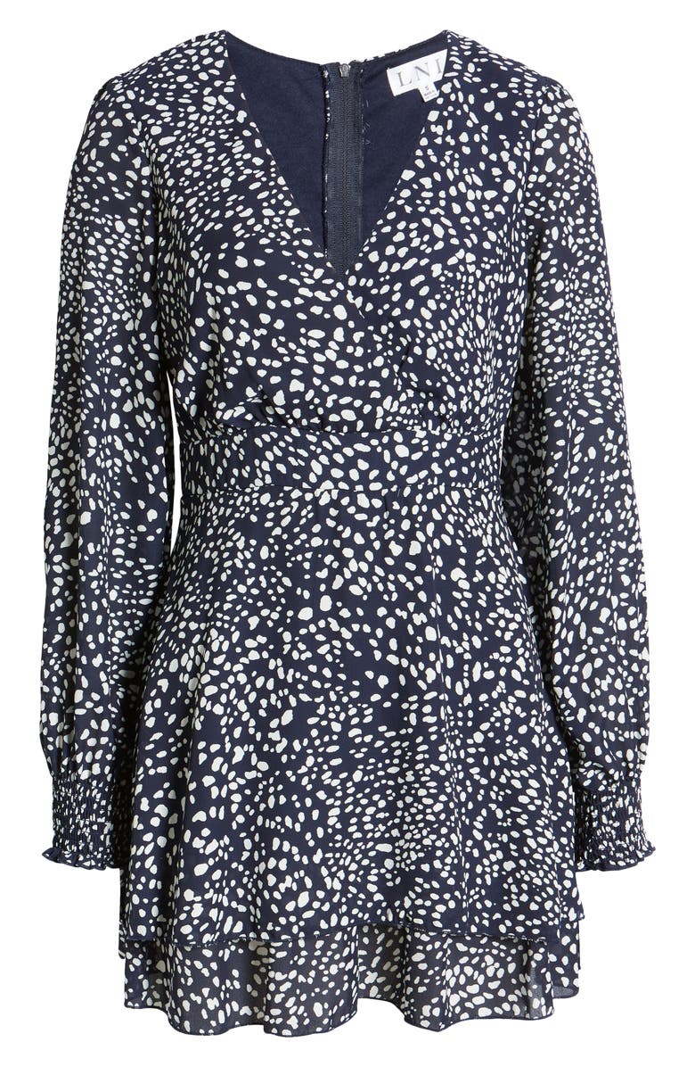 LNL Abstract Dot Long Sleeve Minidress, Alternate, color, 