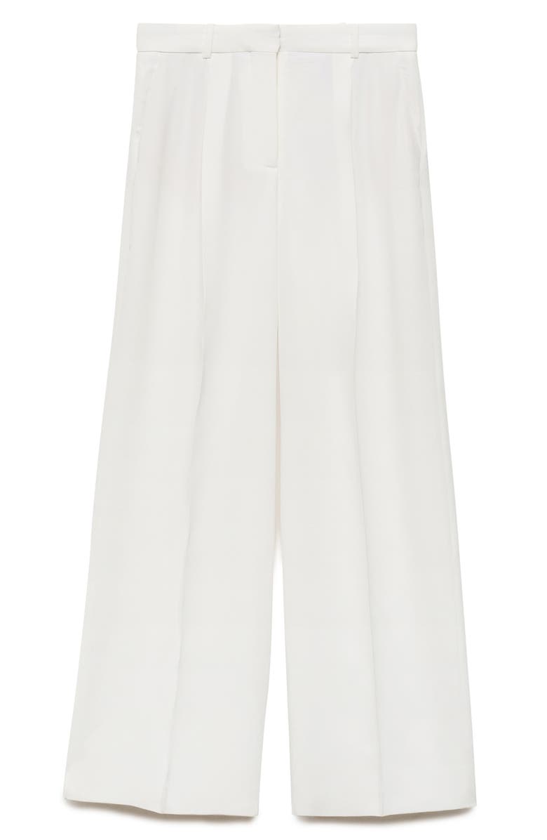 MANGO Pleated Wide Leg Suit Pants, Alternate, color,