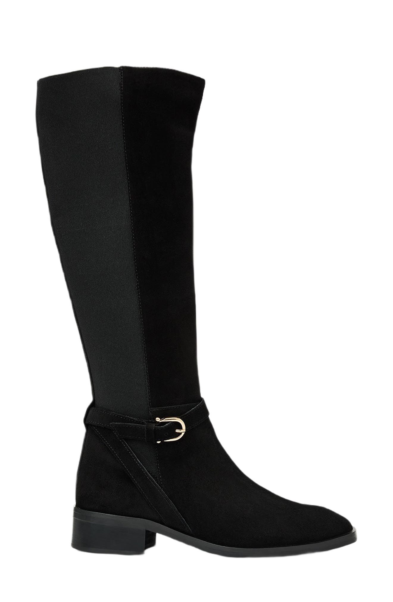 Aquatalia Claudette Water Resistant Knee High Boot, Alternate, color, Black Suede