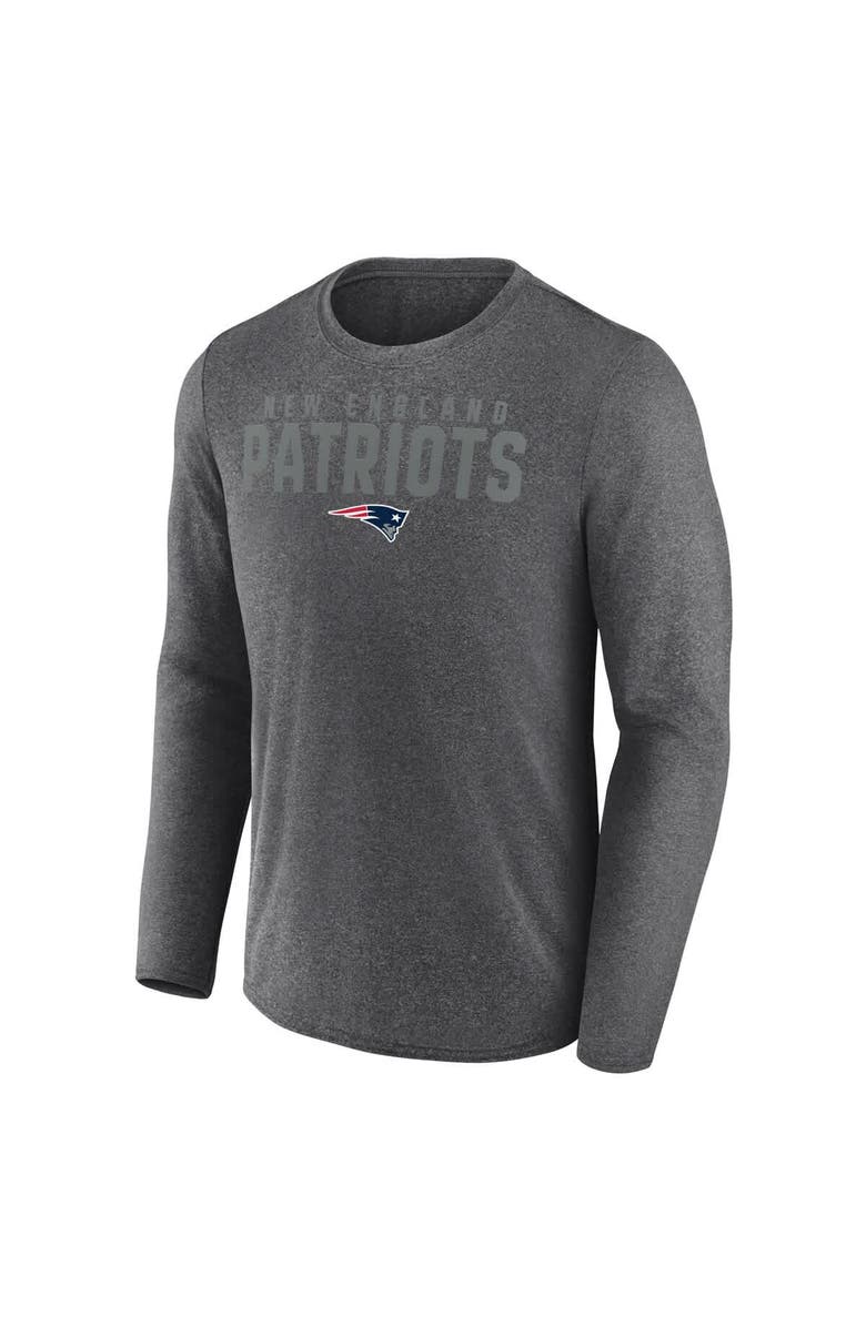 FANATICS Men's Fanatics  Heather Charcoal New England Patriots Blackout Long Sleeve T-Shirt, Alternate, color, 